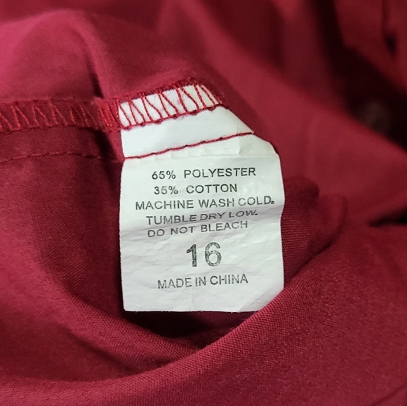 Fouger Boys Red Long Sleeve Button Down/Dress Shirt Size 16 - Picture 4 of 5